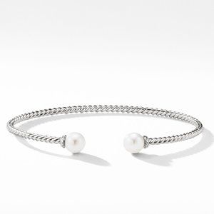 David Yurman Petite Solari Pearl Bracelet in 18K White Gold with Pavé Diamonds